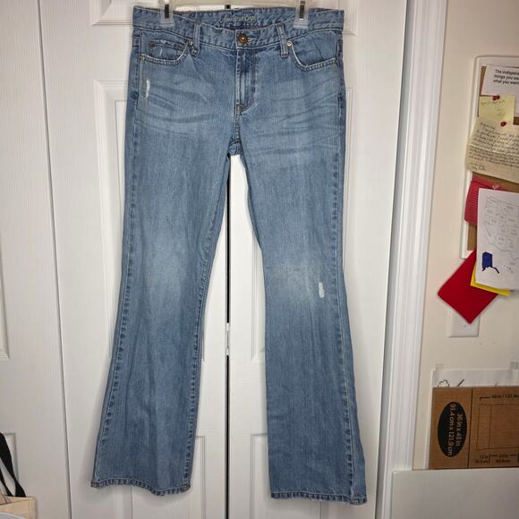 American Eagle Hipster Fit Skinny Flare Leg Jeans Sz 6 - Picture 2 of 10